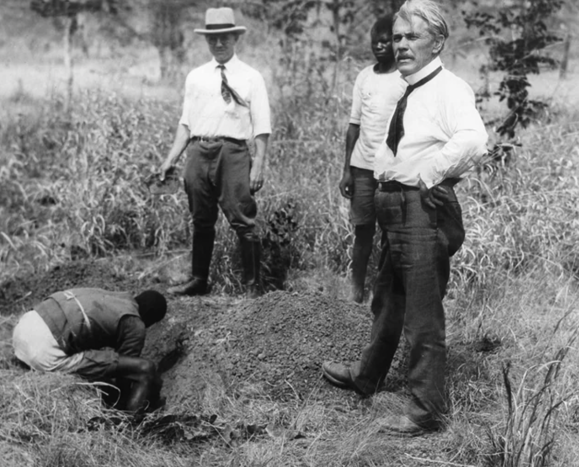Ales Hrdlicka, one of the world’s leading anthropologists, at an excavation in an unspecified country in Africa in 1925.