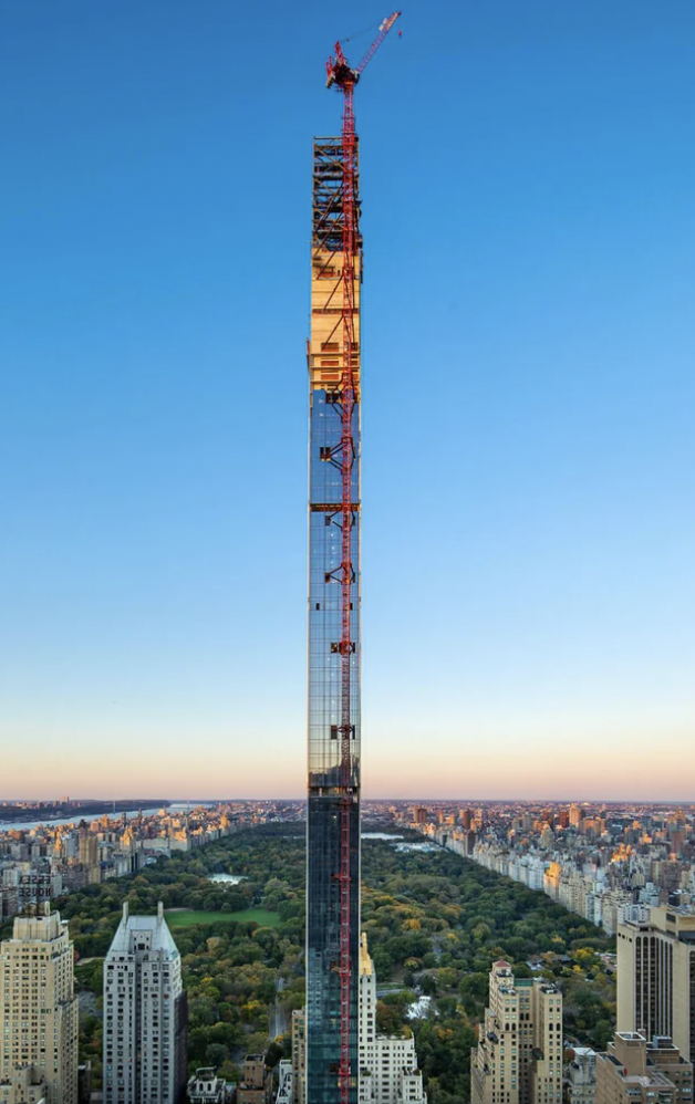 Steinway Tower, NYC, is the most slender skyscraper in the world. 