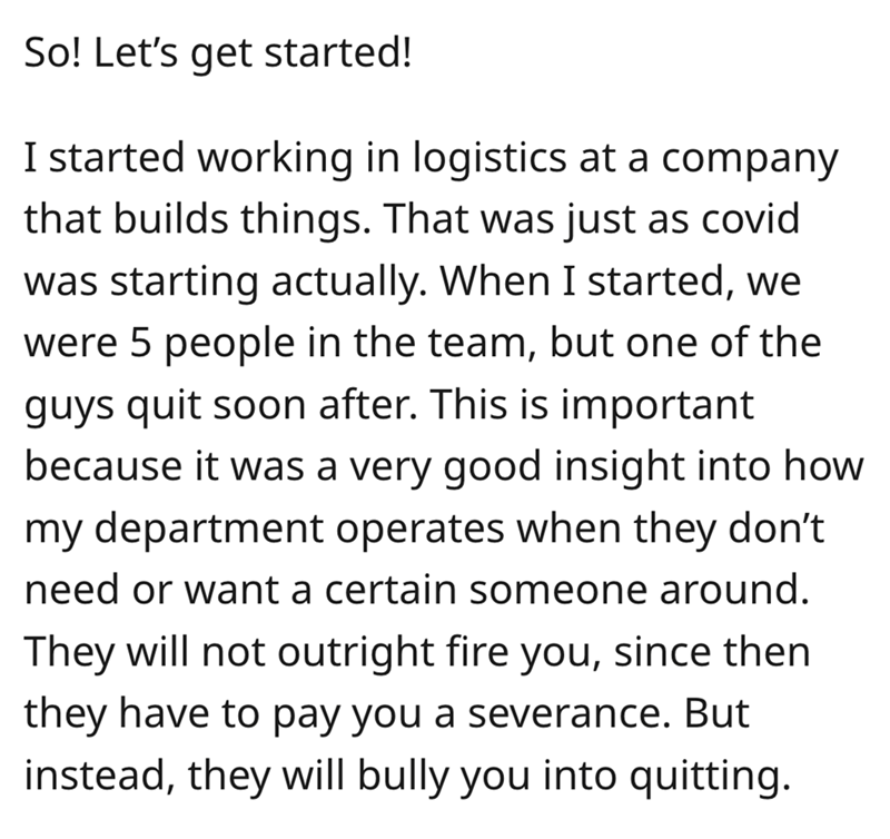 document - So! Let's get started! I started working in logistics at a company that builds things. That was just as covid was starting actually. When I started, we were 5 people in the team, but one of the guys quit soon after. This is important because it