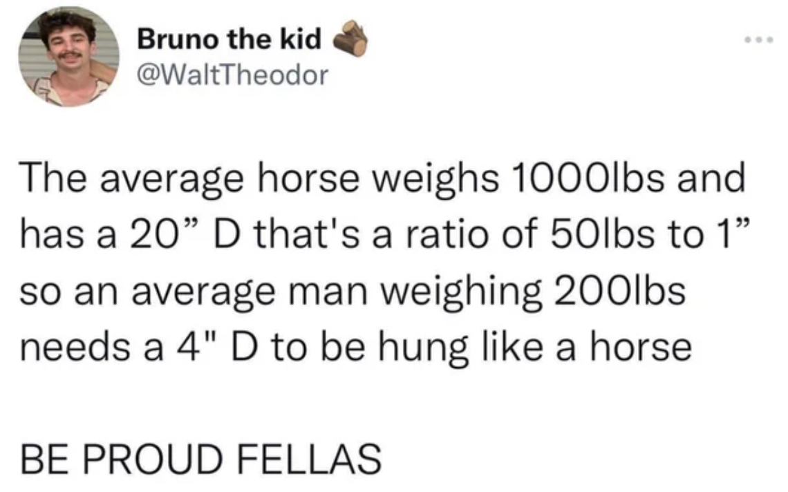 mahesh babu tweet about allu arjun - Bruno the kid The average horse weighs 1000lbs and has a 20" D that's a ratio of 50lbs to 1" so an average man weighing 200lbs needs a 4" D to be hung a horse www Be Proud Fellas
