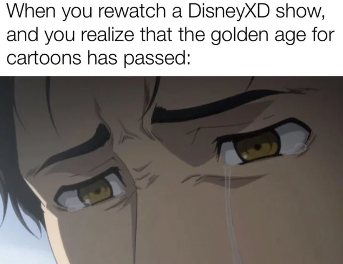cartoon - When you rewatch a DisneyXD show, and you realize that the golden age for cartoons has passed