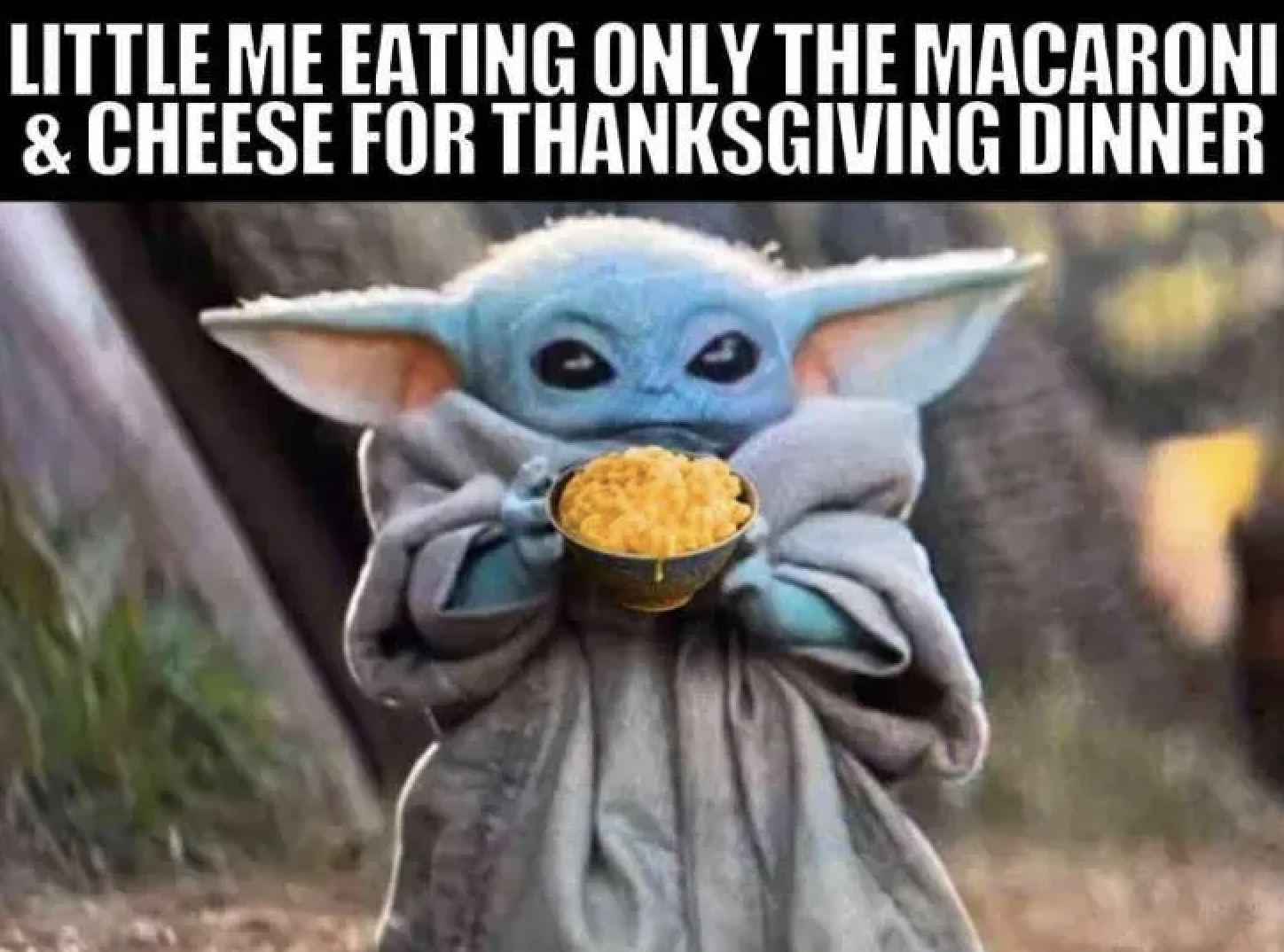 photo caption - Little Me Eating Only The Macaroni & Cheese For Thanksgiving Dinner