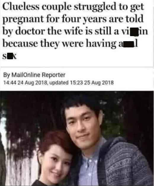 friendship - Clueless couple struggled to get pregnant for four years are told by doctor the wife is still a vi in because they were having a Sex By MailOnline Reporter , updated