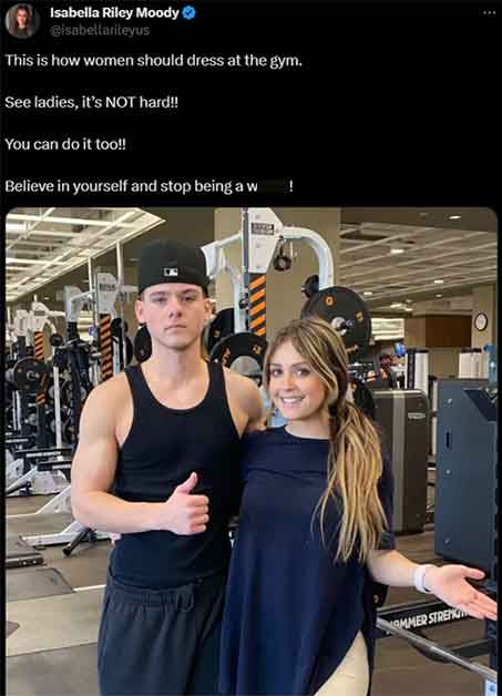 shoulder - Isabella Riley Moody This is how women should dress at the gym. See ladies, it's Not hard!! You can do it too!! Believe in yourself and stop being a w Ammer Streng