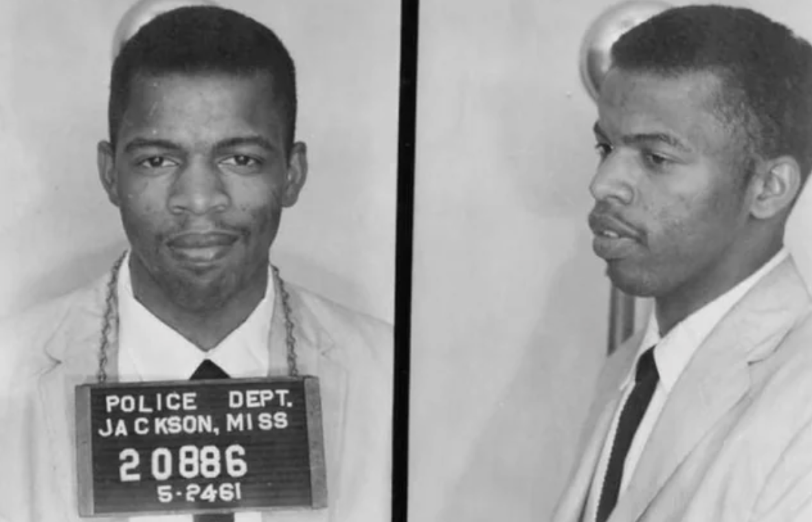 John Lewis, arrested in 1961 for using a "Whites Only" restroom.