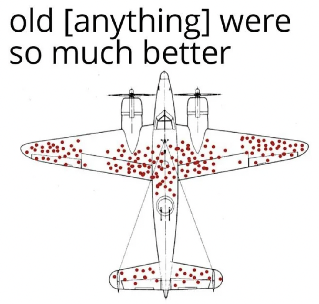 survivorship bias ww2 planes - old anything were so much better