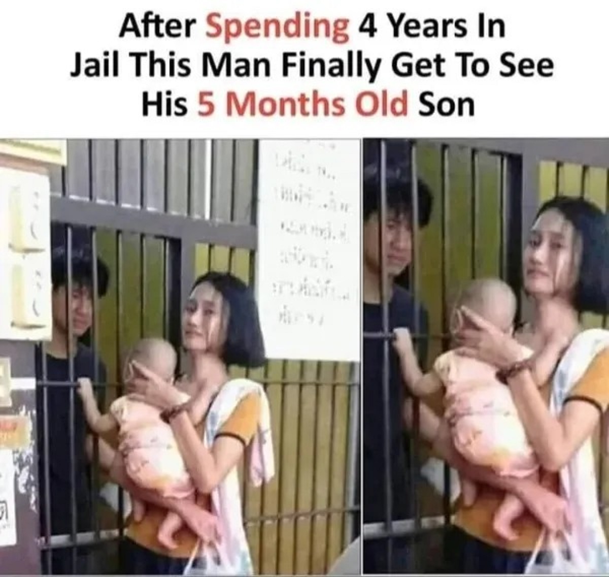 conjugal visit meme - 51 After Spending 4 Years In Jail This Man Finally Get To See His 5 Months Old Son