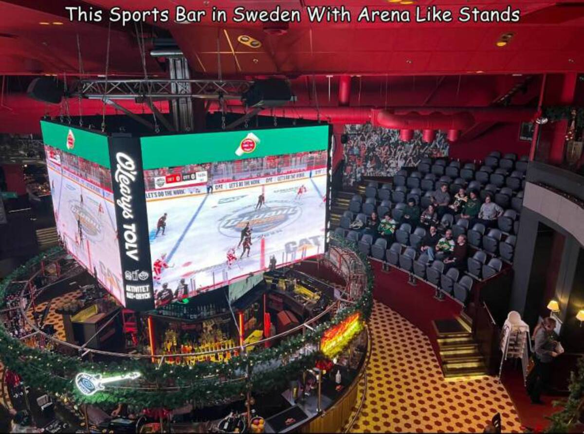 cool random pics - stage - This Sports Bar in Sweden With Arena Stands O'Learys Tolv 100 Let'S Do The Workort Lets The Work Ope Letereser sie Aktivitet NatDryck H Fot
