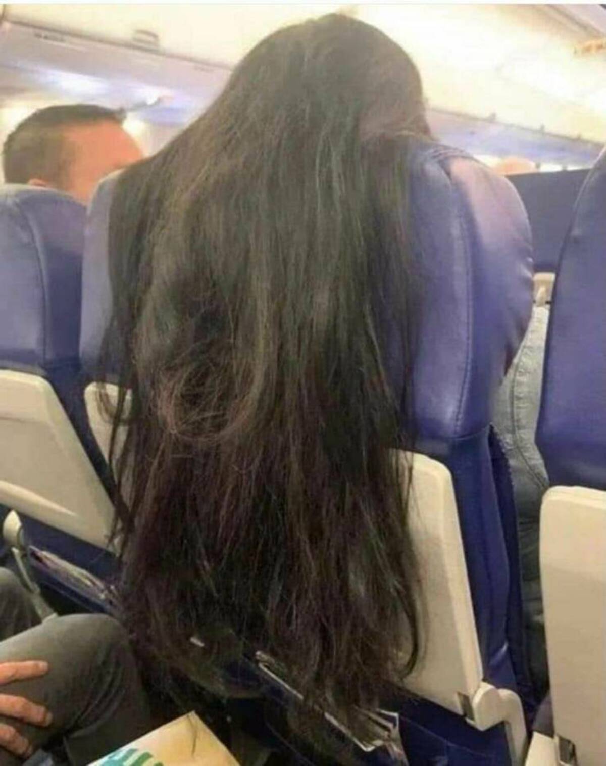 hair over airplane seat
