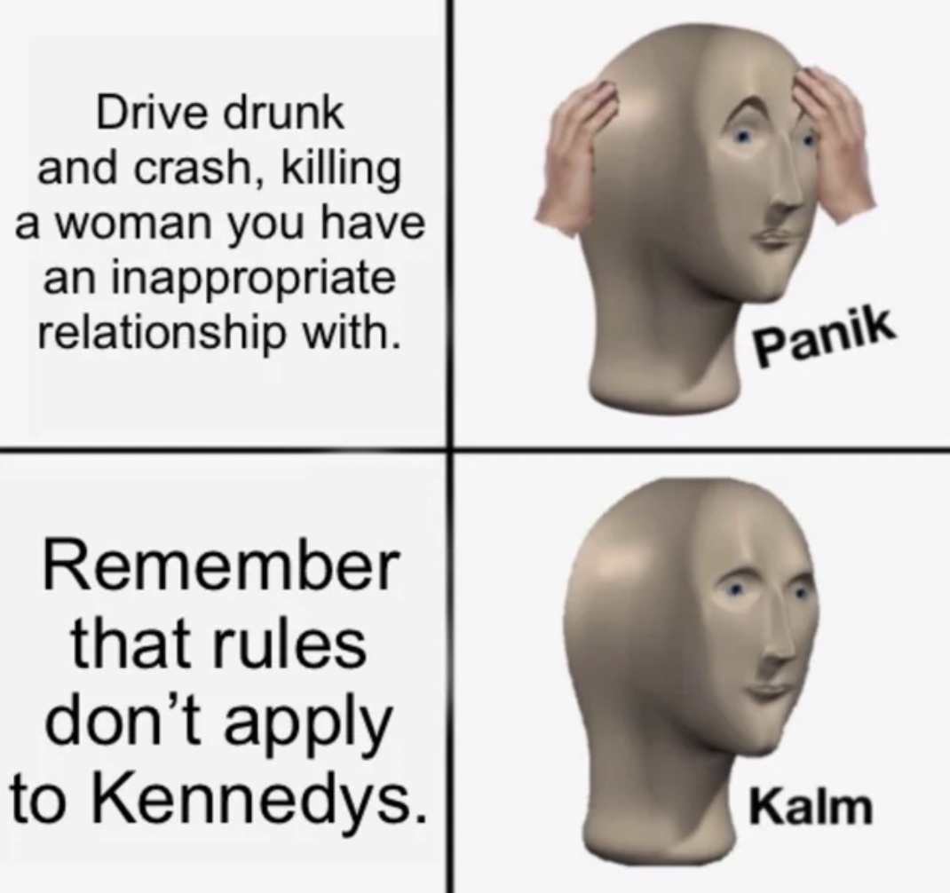 panik kalm panik memes - Drive drunk and crash, killing a woman you have an inappropriate relationship with. Remember that rules don't apply to Kennedys. Panik Kalm