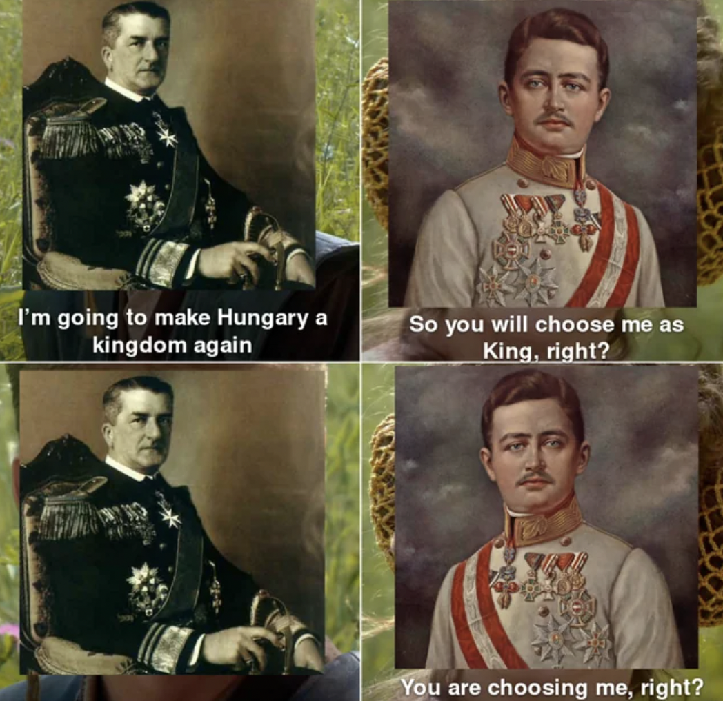 album cover - I'm going to make Hungary a kingdom again So you will choose me as King, right? You are choosing me, right?