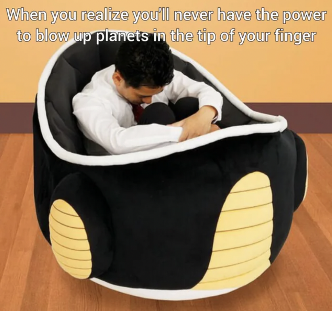frieza bean bag chair - When you realize you'll never have the power to blow up planets in the tip of your finger