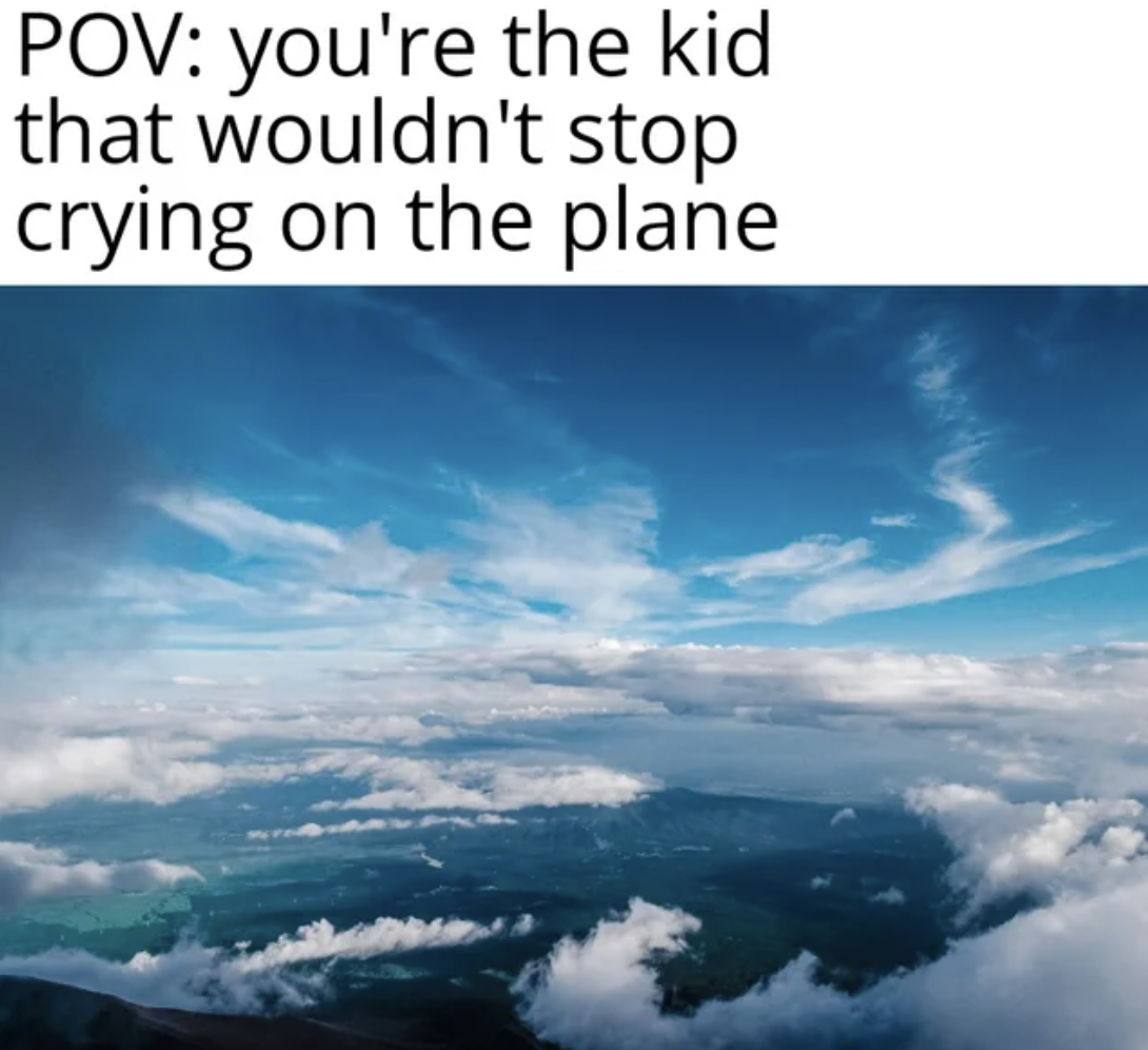 sky - Pov you're the kid. that wouldn't stop crying on the plane