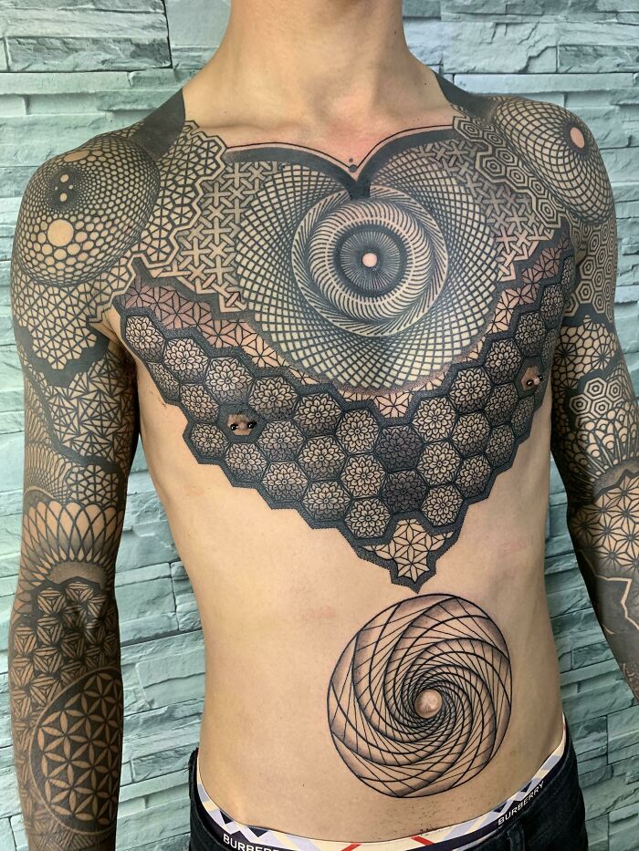 awesome tattoos - spirograph tattoo - Burbed Burberry
