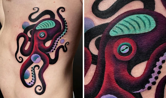 awesome tattoos - traditional style octopus tattoo