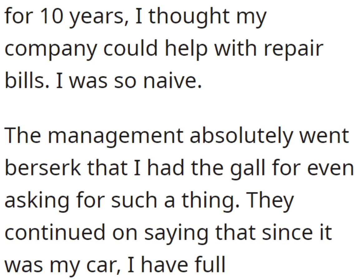 3 5 business days meme - for 10 years, I thought my company could help with repair bills. I was so naive. The management absolutely went berserk that I had the gall for even asking for such a thing. They continued on saying that since it was my car, I hav