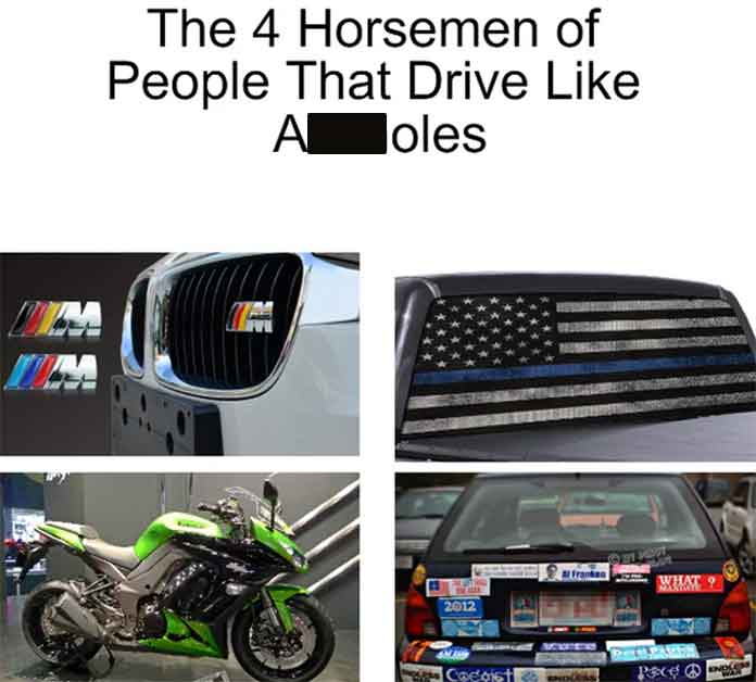 car - The 4 Horsemen of People That Drive A oles 2012 Cocoist Franken Monsters What Endless War
