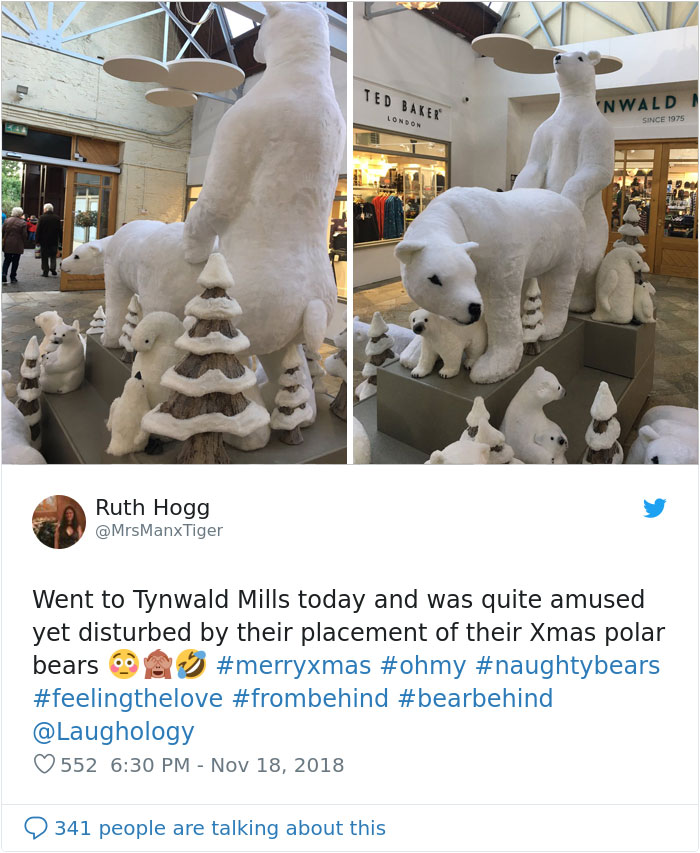 christmas design fails - Kak Ruth Hogg Ted Baker London Nwald Since 1975 Went to Tynwald Mills today and was quite amused yet disturbed by their placement of their Xmas polar bears 552