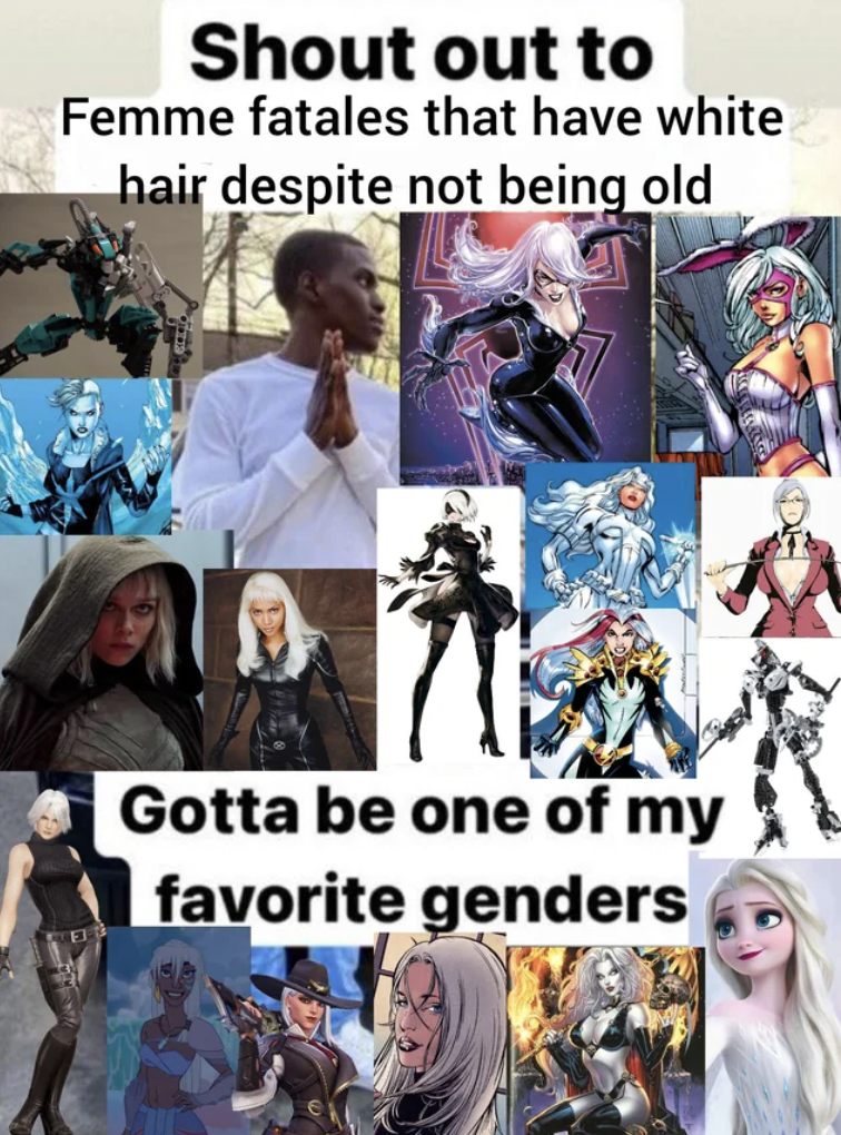 costume - Shout out to Femme fatales that have white hair despite not being old Gotta be one of my favorite genders