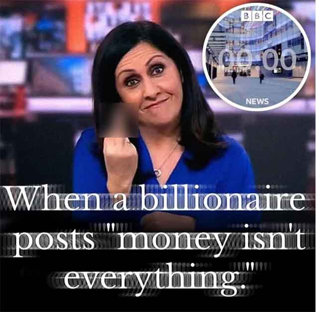 photo caption - Bbc 0000 News When a billionaire posts money isn't everything."