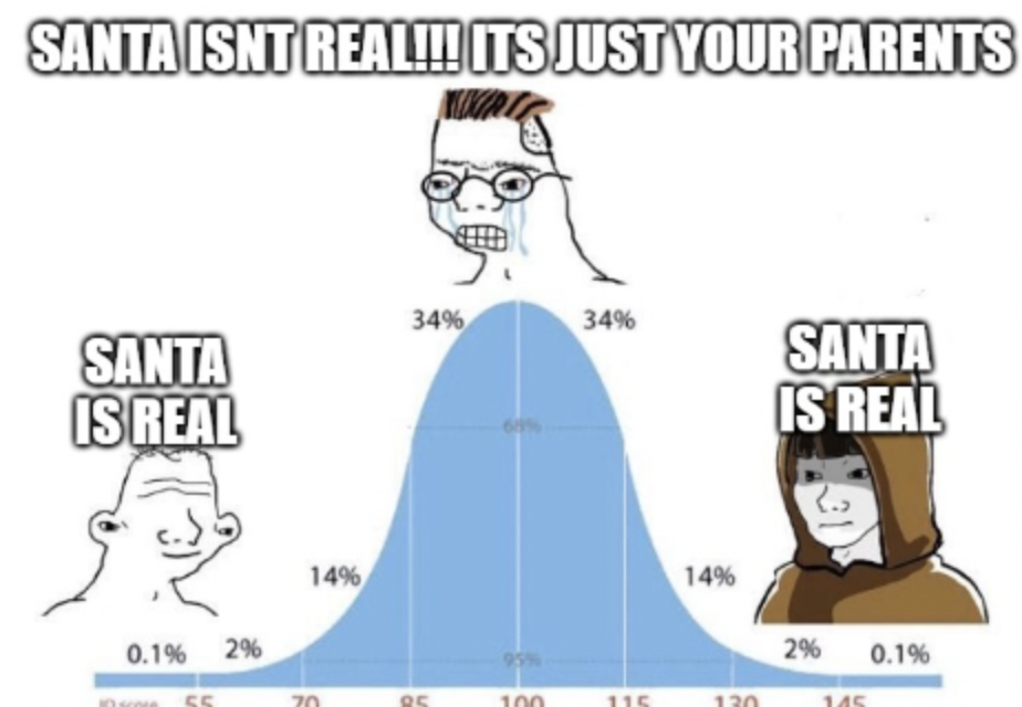 clothing - Santa Isnt Real!!! Its Just Your Parents Santa Is Real 0.1% 2% 55 14% 34% 100 34% 115 14% 130 Santa Is Real 2% 0.1% 145
