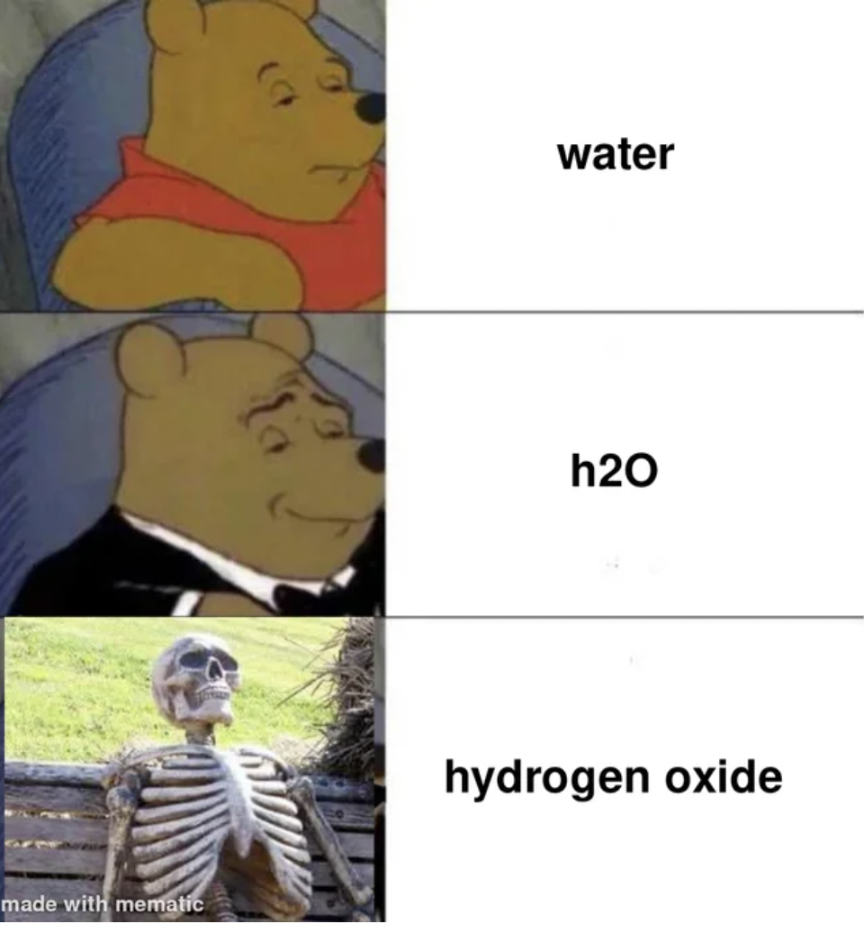 cartoon - made with mematic water h20 hydrogen oxide