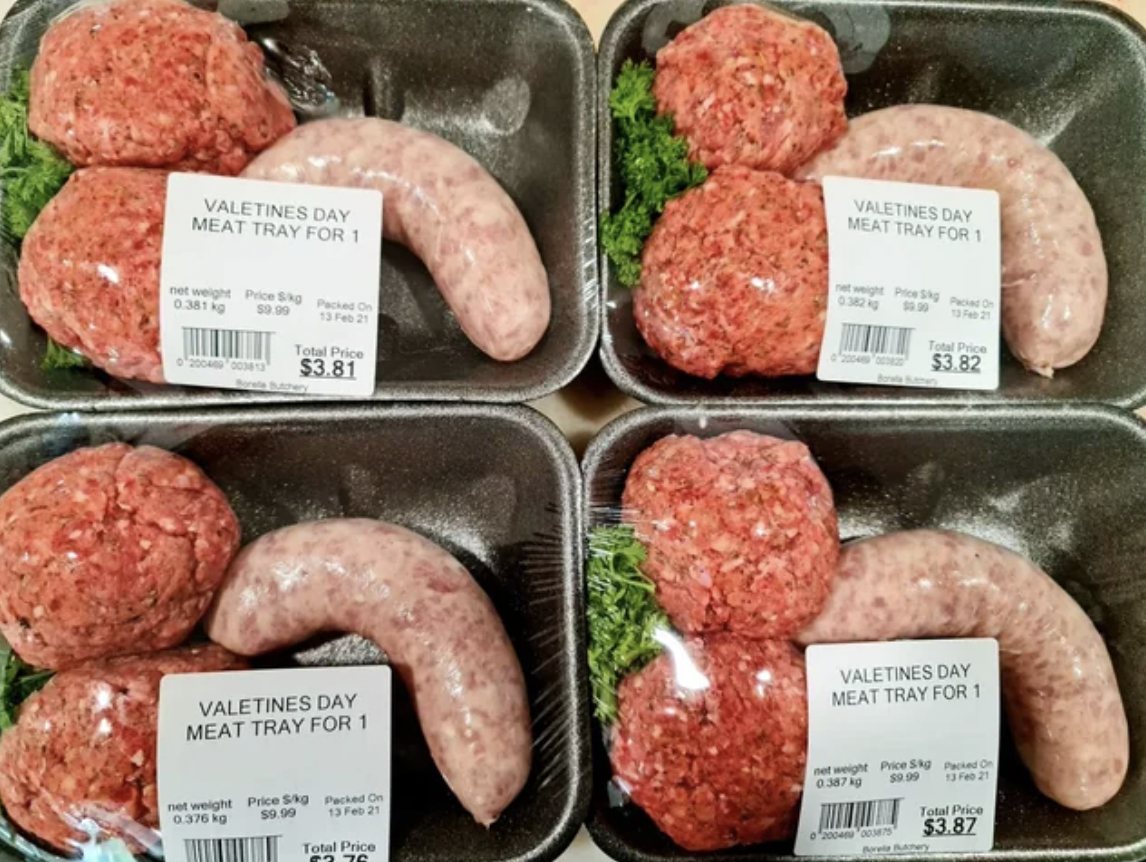 valentine's day meat tray for one - Valetines Day Meat Tray For 1 net weight P 0381 200 C Total Price $3.81 Valetines Day Meat Tray For 1 net weight Price Sg Packed On $9.99 0.376 kg 13 Feb 21 Total Price 63.76 Valetines Day Meat Tray For 1 h Smi tight Pa
