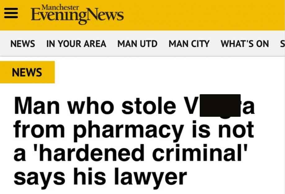 hardened criminal - Manchester EveningNews News In Your Area Man Utd Man City What'S On S News Man who stole Va from pharmacy is not a 'hardened criminal' says his lawyer