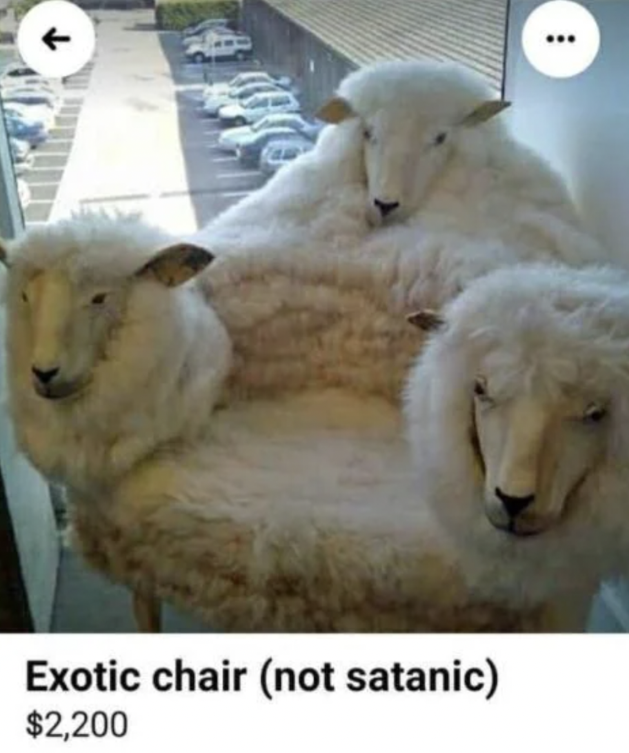 sheep - Exotic chair not satanic $2,200
