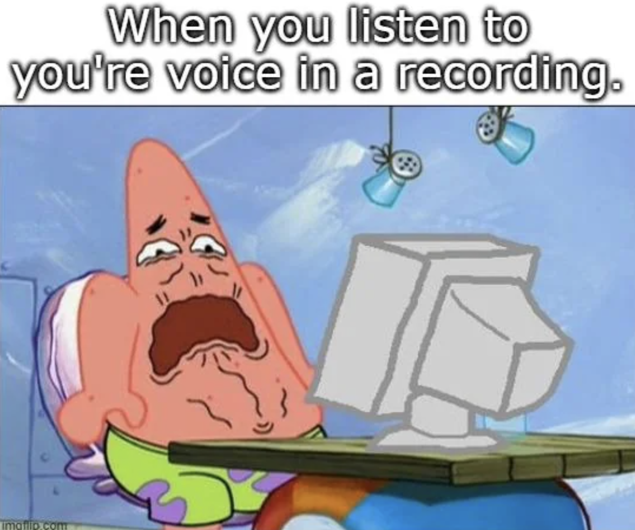 cartoon - When you listen to you're voice in a recording. imanio.com