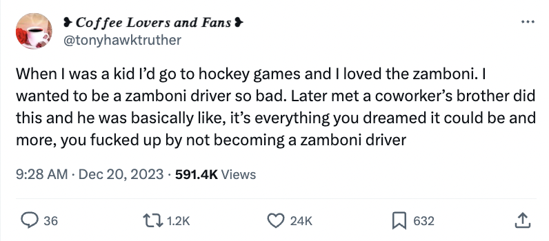 Every Man's Dream Job is Being a Zamboni Driver