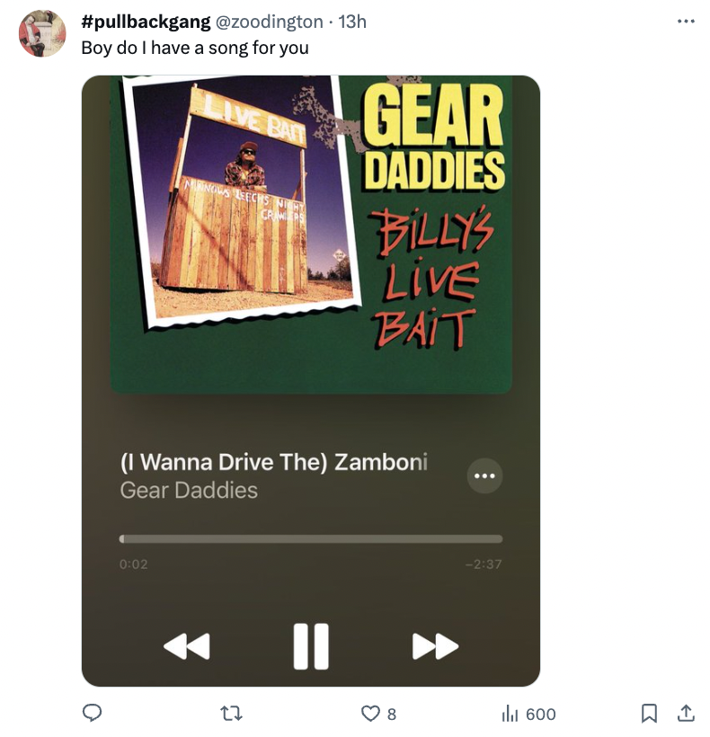 website - 13h Boy do I have a song for you O Gear Daddies I Wanna Drive The Zamboni Gear Daddies 12 Billy'S Live Bait 8 la 600