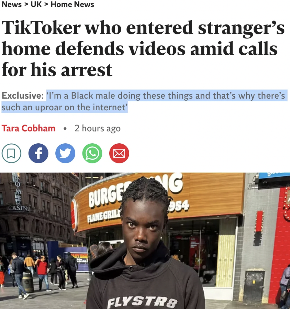 bacari bronze o garro - News > Uk > Home News TikToker who entered stranger's home defends videos amid calls for his arrest Exclusive 'I'm a Black male doing these things and that's why there's such an uproar on the internet Tara Cobham. 2 hours ago f Cas
