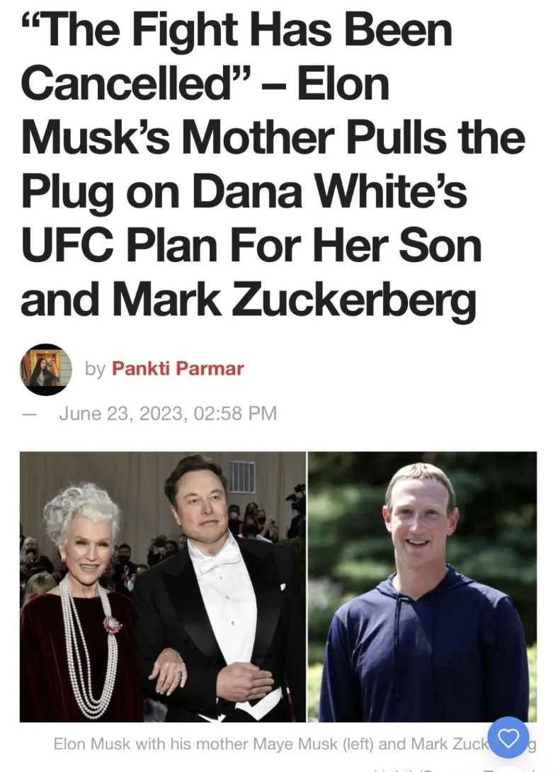 generalitat de catalunya - "The Fight Has Been Cancelled" Elon Musk's Mother Pulls the Plug on Dana White's Ufc Plan For Her Son and Mark Zuckerberg by Pankti Parmar , Elon Musk with his mother Maye Musk left and Mark Zuck 9