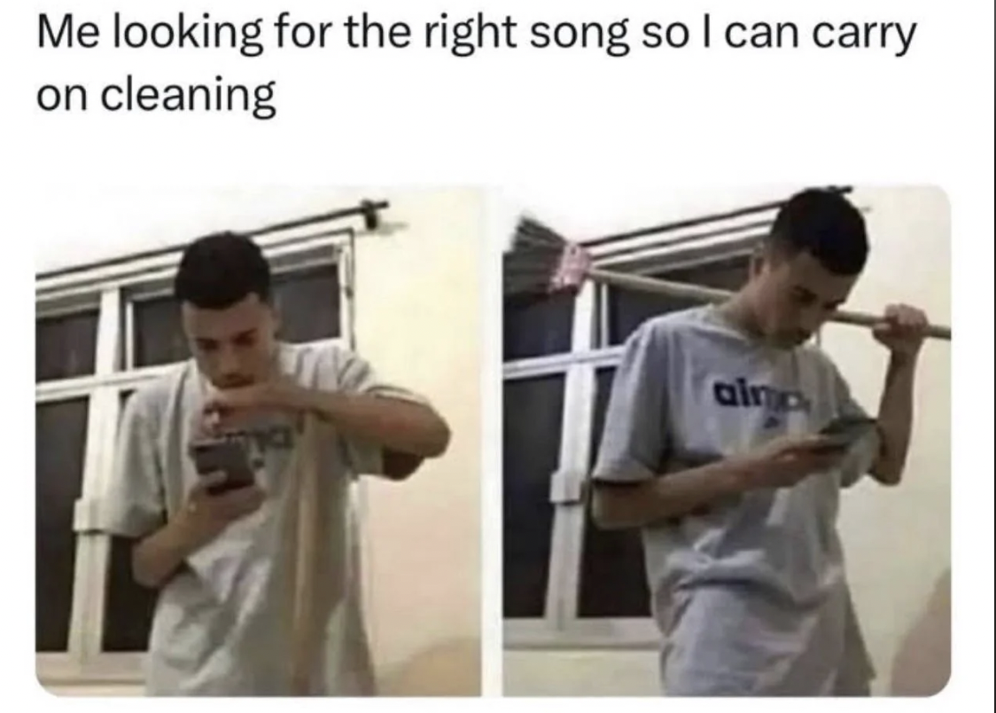 pisces memes - Me looking for the right song so I can carry on cleaning P aimp