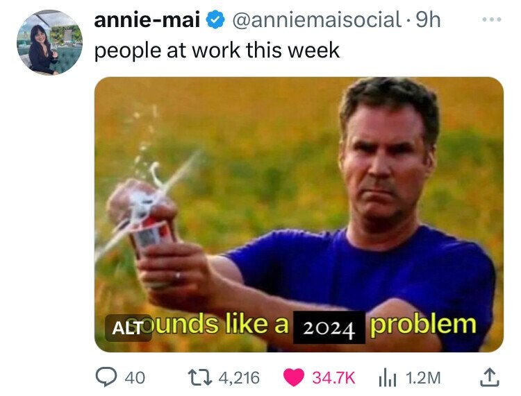 video - anniemai 9h people at work this week ALTOunds a 2024 problem 1.2M 40 t 4,216