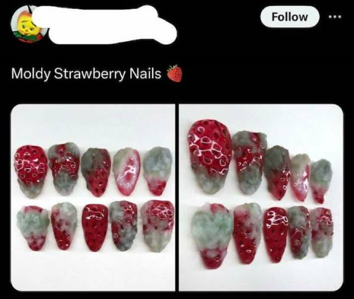 gemstone - Moldy Strawberry Nails 4444 00000