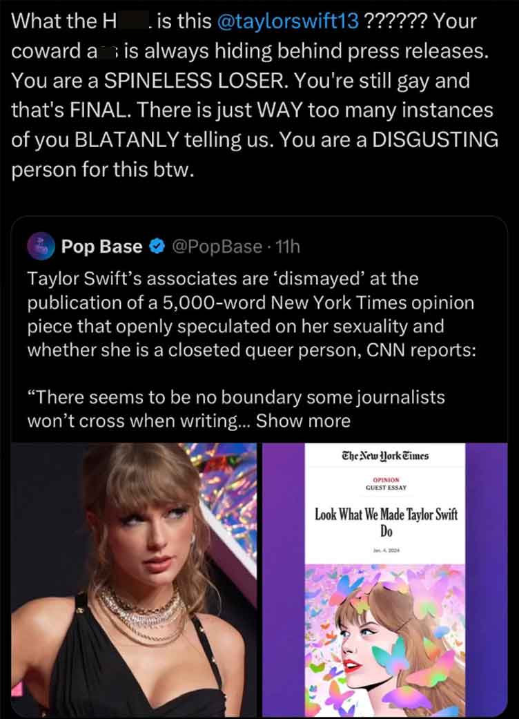 human - What the H is this ?????? Your coward a is always hiding behind press releases. You are a Spineless Loser. You're still gay and that's Final. There is just Way too many instances of you Blatanly telling us. You are a Disgusting person for this btw