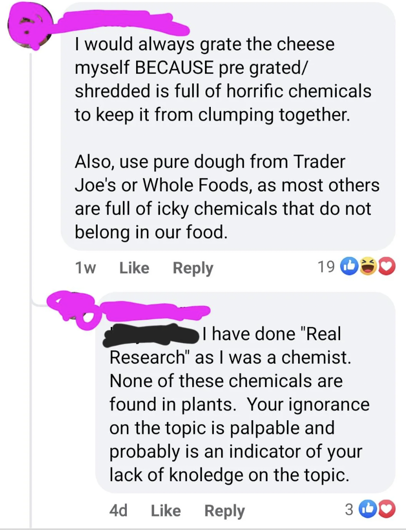 paper - I would always grate the cheese myself Because pre grated shredded is full of horrific chemicals to keep it from clumping together. Also, use pure dough from Trader Joe's or Whole Foods, as most others are full of icky chemicals that do not belong