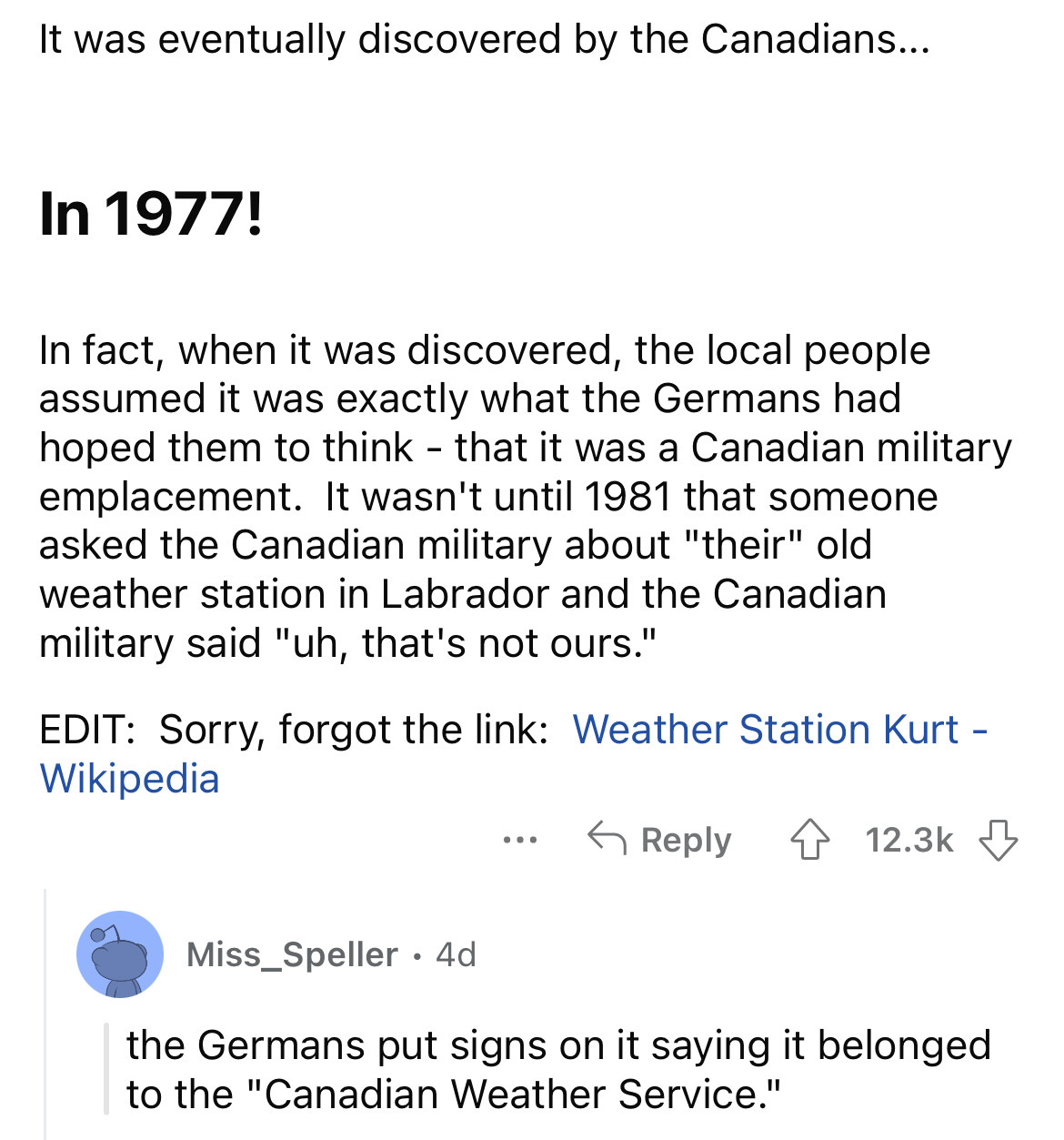 angle - It was eventually discovered by the Canadians... In 1977! In fact, when it was discovered, the local people assumed it was exactly what the Germans had hoped them to think that it was a Canadian military emplacement. It wasn't until 1981 that some