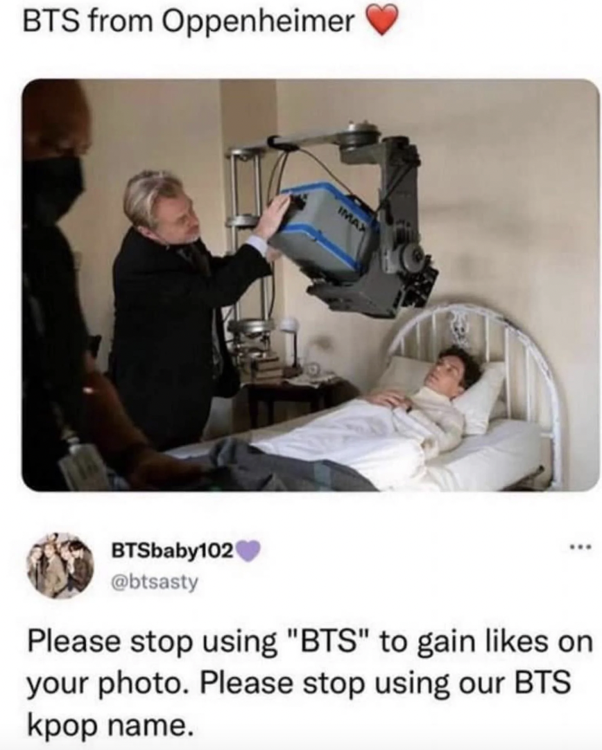 bts from oppenheimer meme - Bts from Oppenheimer BTSbaby102 Ima ... Please stop using "Bts" to gain on your photo. Please stop using our Bts kpop name.