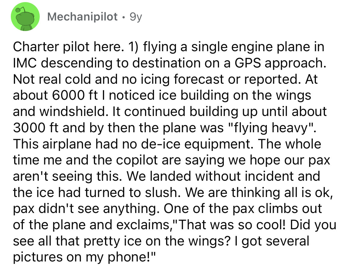 angle - Mechanipilot 9y Charter pilot here. 1 flying a single engine plane in Imc descending to destination on a Gps approach. Not real cold and no icing forecast or reported. At about 6000 ft I noticed ice building on the wings and windshield. It continu
