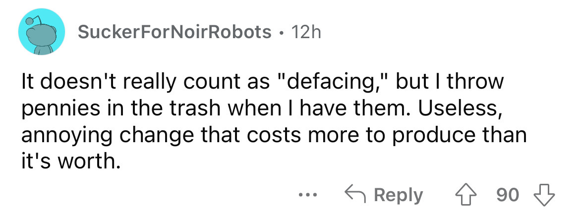 hailey bieber tweets - SuckerFor NoirRobots . 12h It doesn't really count as "defacing," but I throw pennies in the trash when I have them. Useless, annoying change that costs more to produce than it's worth. 90 ...