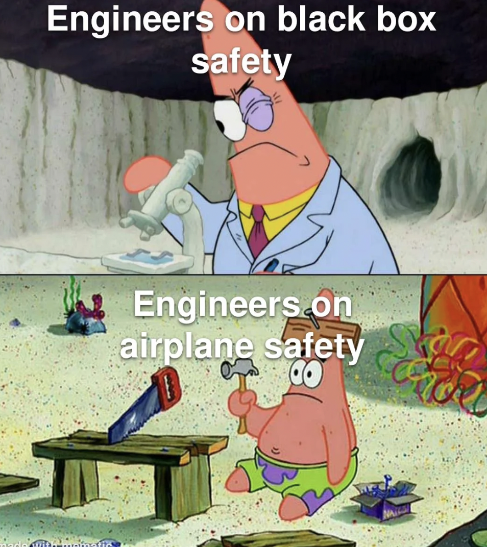 patrick star meme - Engineers on black box safety itemmimati Engineers on airplane safety ar croal