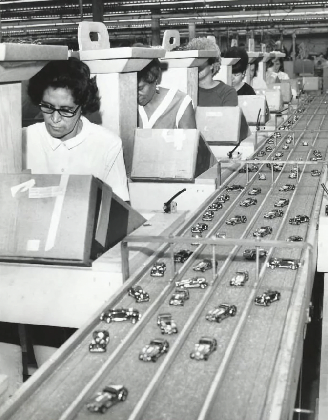1960s hot wheels assembly line