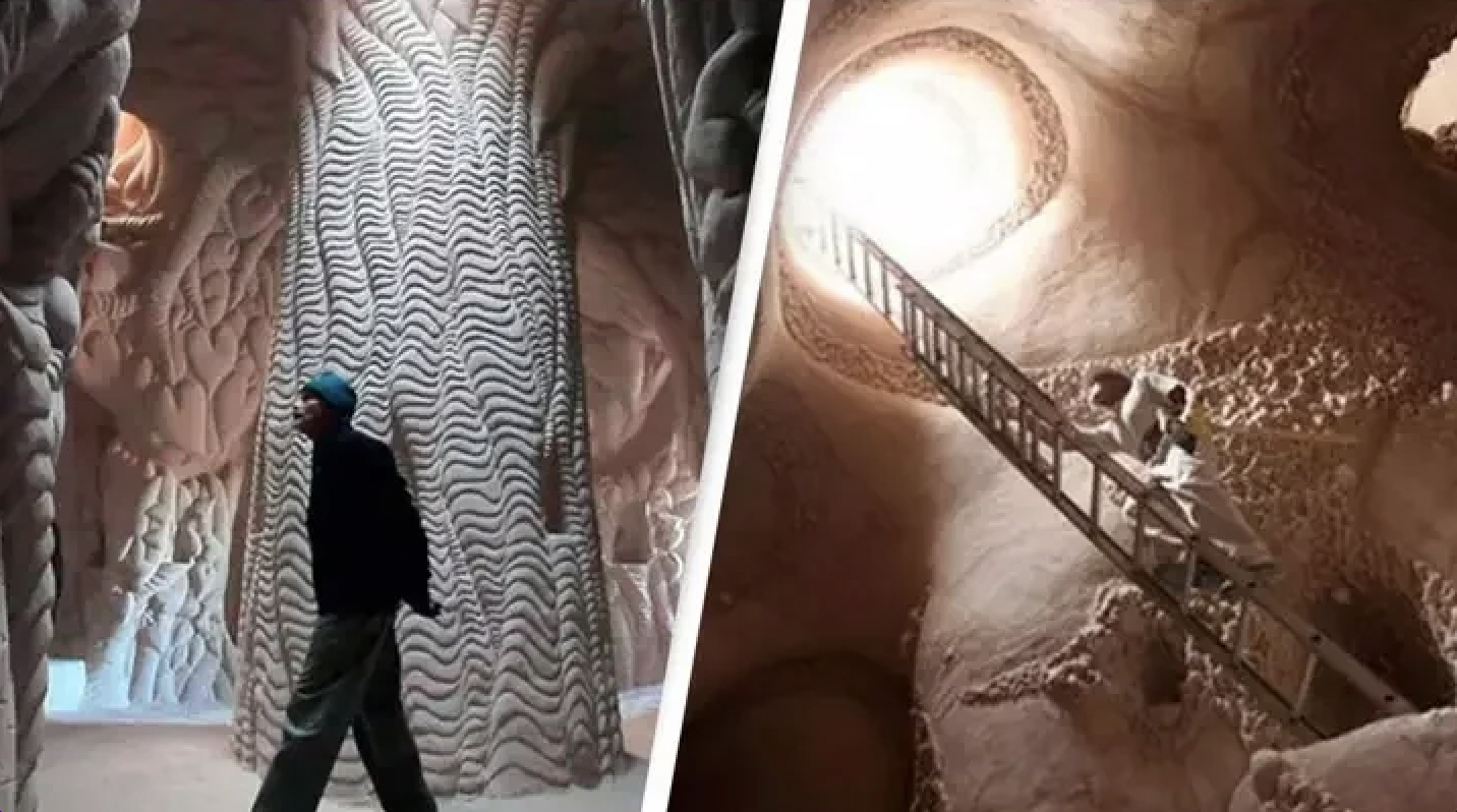 A man who spent 25 years isolated from the world reveals the inside of the astonishing caves he created.