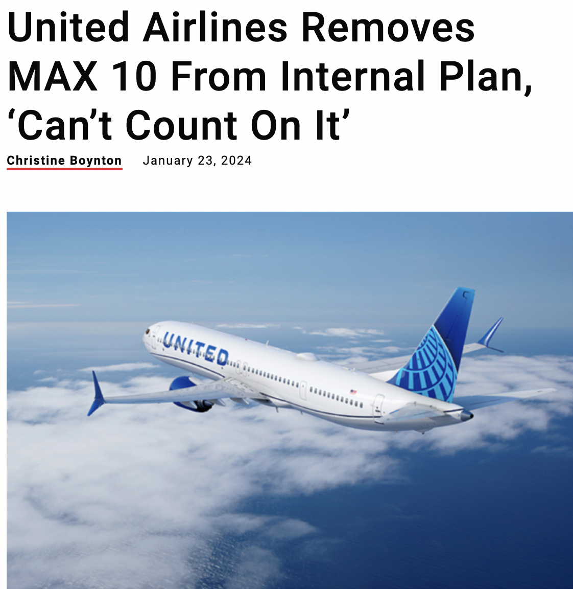 united airlines boeing 737 max 10 - United Airlines Removes Max 10 From Internal Plan, 'Can't Count On It' Christine Boynton United www.