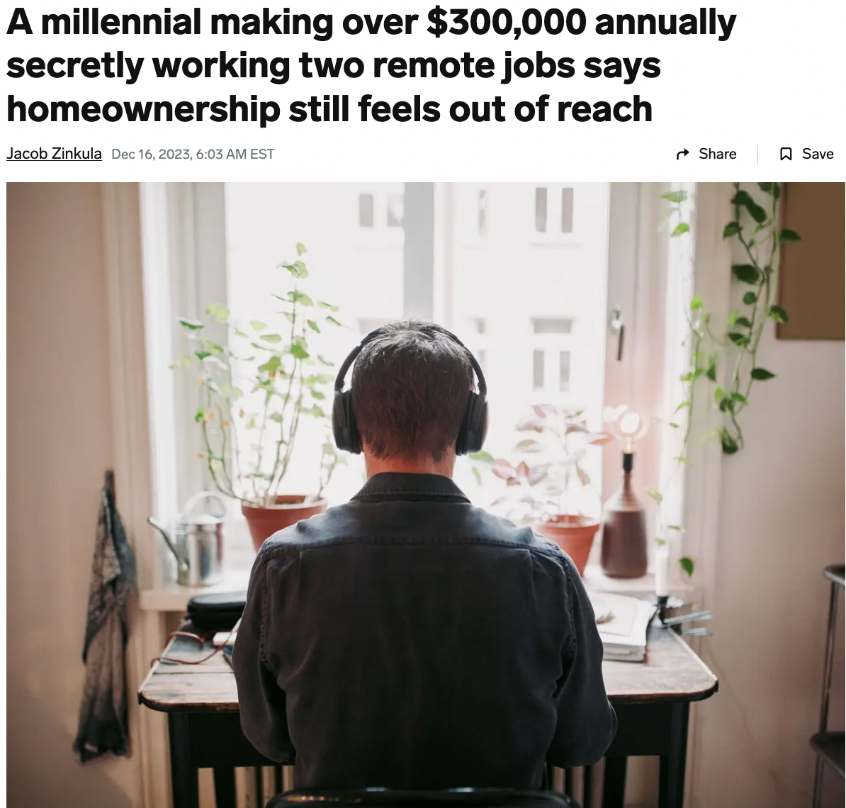 shoulder - A millennial making over $300,000 annually secretly working two remote jobs says homeownership still feels out of reach Jacob Zinkula , Est Save
