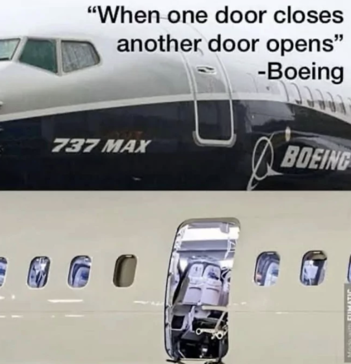 airline - "When one door closes another door opens" Boeing 737 Max Ag Fair b Boeing