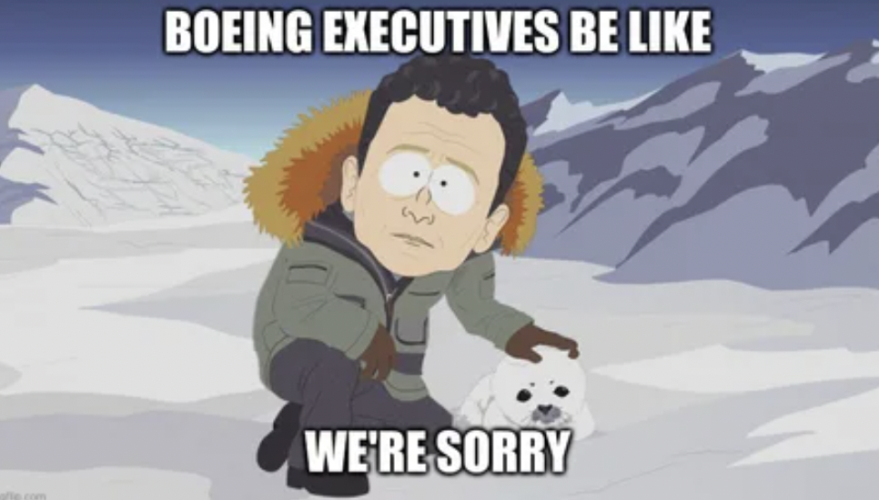 cartoon - Boeing Executives Be We'Re Sorry